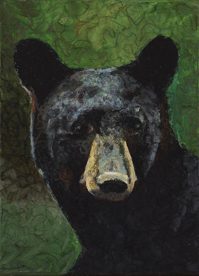 Wildlife Painting - Black Bear by C Ryan Pierce
