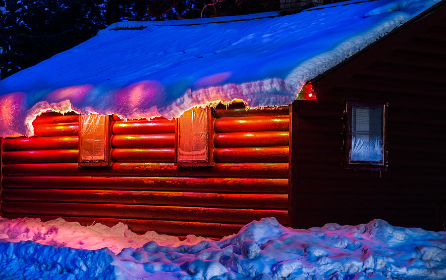 Christmas Photograph - Black Bear Cabin by Optical Playground By MP Ray