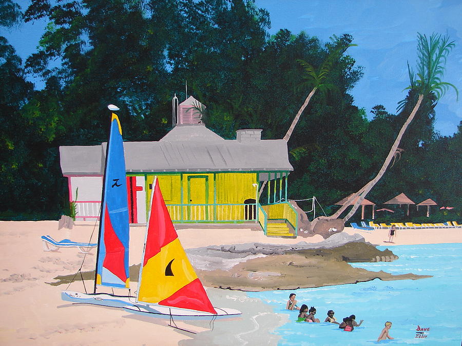 Tropical Beach Painting - Black Beards Beach by David Ellis Tropical Beach Painting - Black Beards Beach by David Ellis