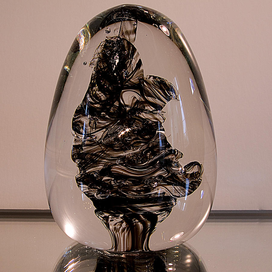 Glass Sculpture - Black Beauty  BE2 by David Patterson