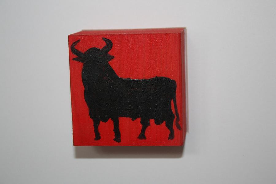 Black Bull Painting by Roger Cummiskey