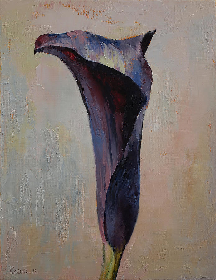 Lily Painting - Black Calla Lily by Michael Creese