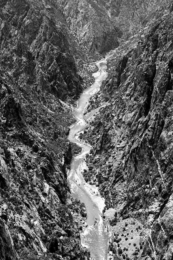 Black Canyon of the Gunnison BW Photograph by Mary Bedy