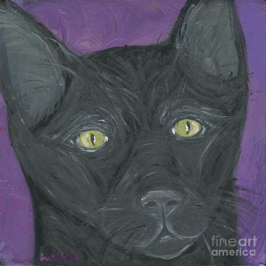 Black Cat Painting by Ania M Milo