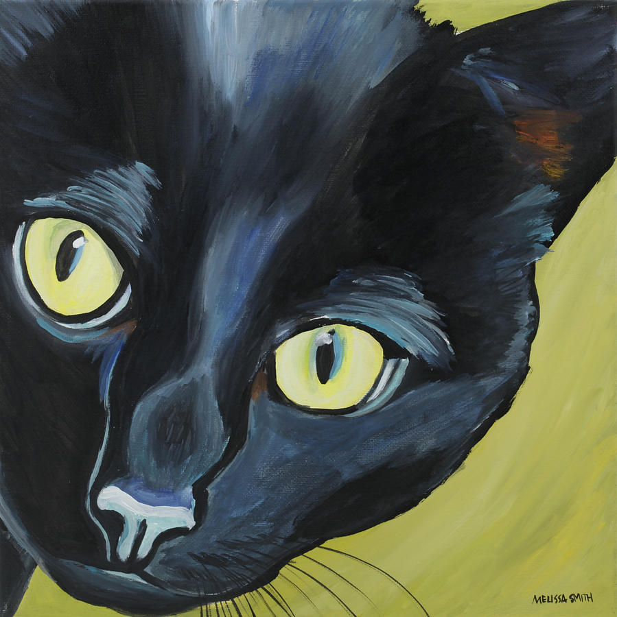 Black Cat Painting by Melissa Smith