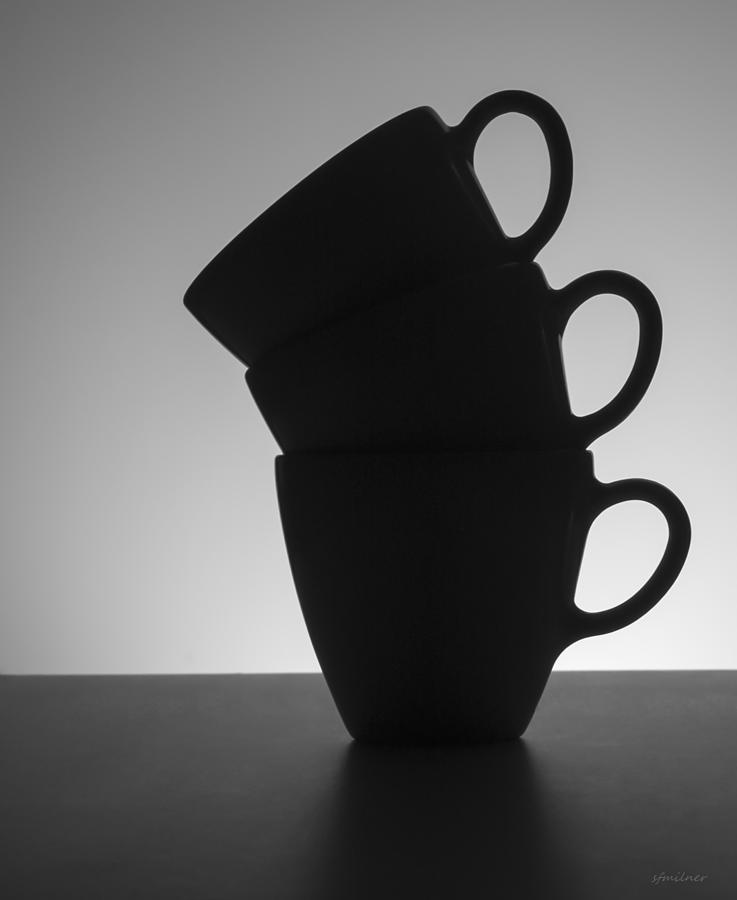 Black Coffee Cups Photograph by Steven Milner
