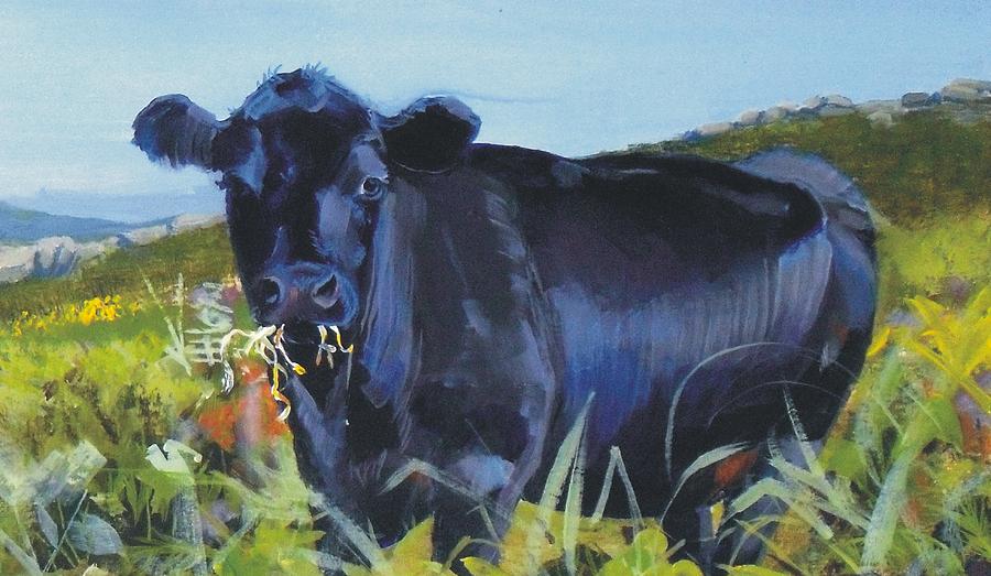 Cows Dartmoor Painting by Mike Jory