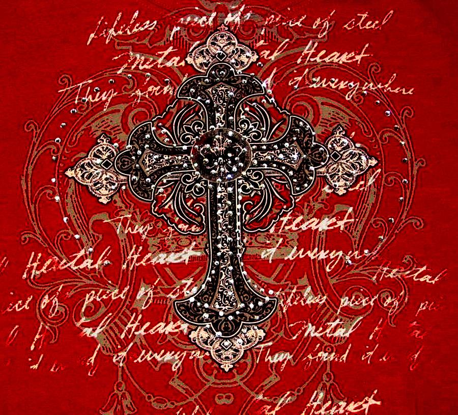 Black Cross On Red Photograph by Bonnie Clark Weatherford Fine Art