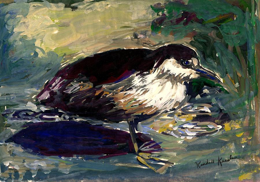 Black Crowned Night Heron Painting