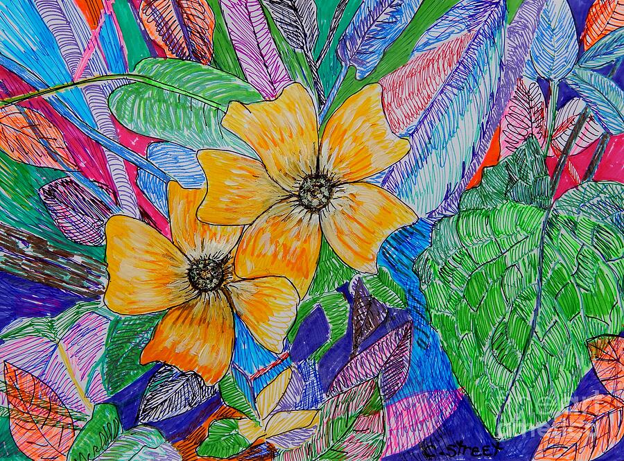 Flower Drawing - Black Eyed Susan by Caroline Street
