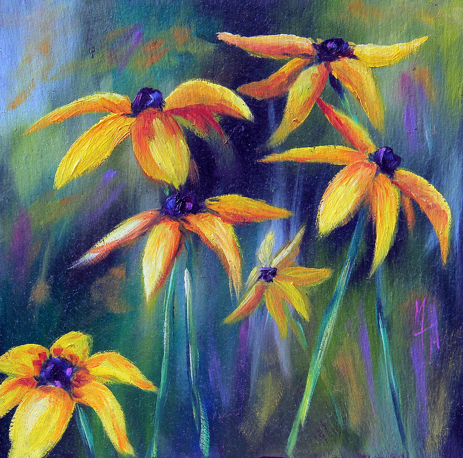 Flower Painting - Black- Eyed Susans by Meaghan Troup