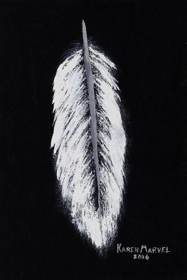 Nature Painting - Black Feather by Karen Standifer