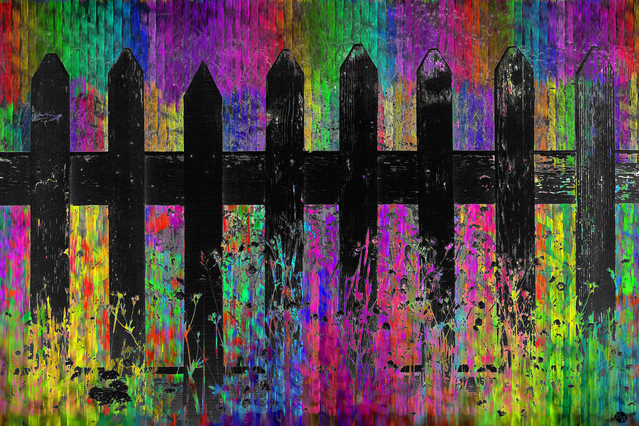 Black Fence 1 Painting by Tony Rubino