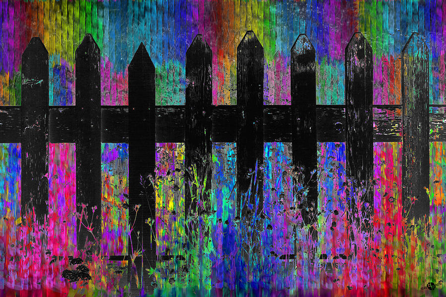 Black Fence 2 Painting by Tony Rubino