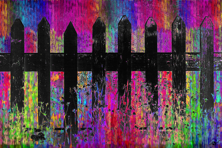 Black Fence 3 Painting by Tony Rubino