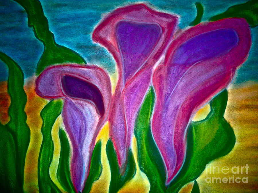 Flower Pastel - Black Forest Lillies by Coelina Jones