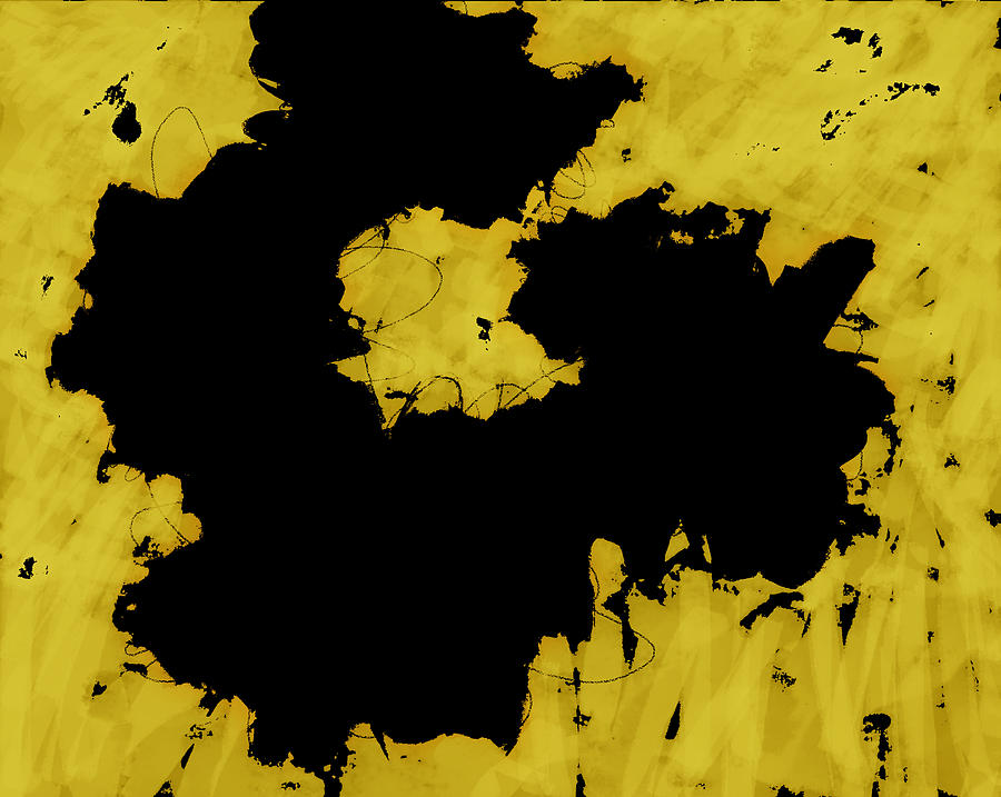 Black Gold - abstract -art  Digital Art by Ann Powell