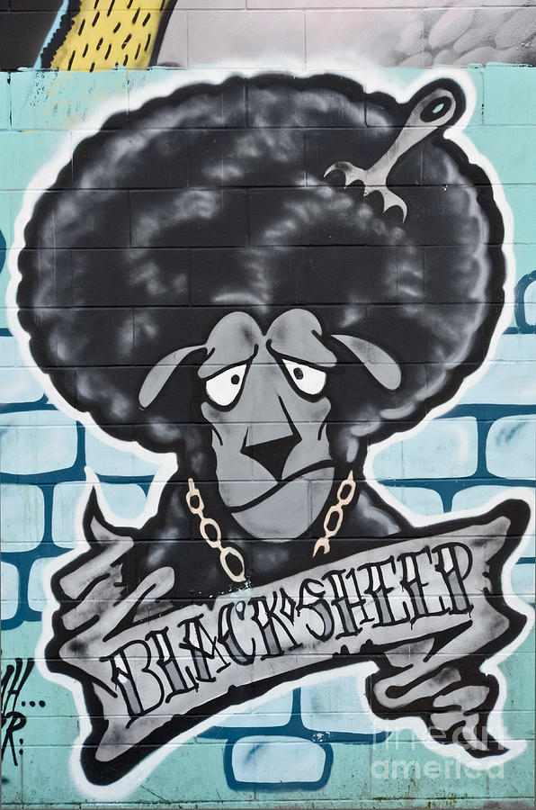 Black Graffiti Sheep Painting by Yurix Sardinelly