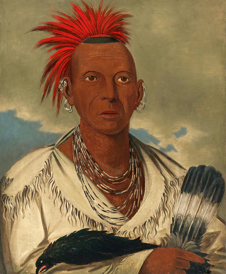 Black Hawk. Prominent Sauk Chief. Sauk and Fox Painting by George Catlin
