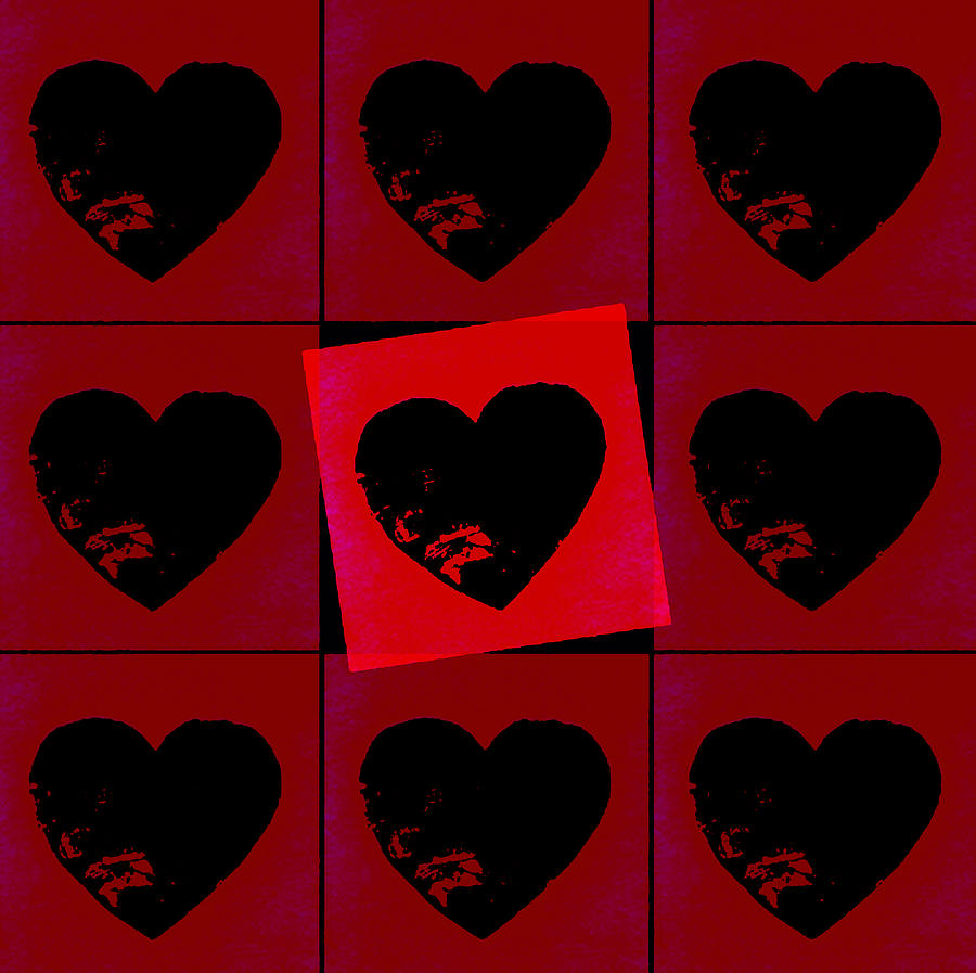 Black hearts Digital Art by Steve Ball