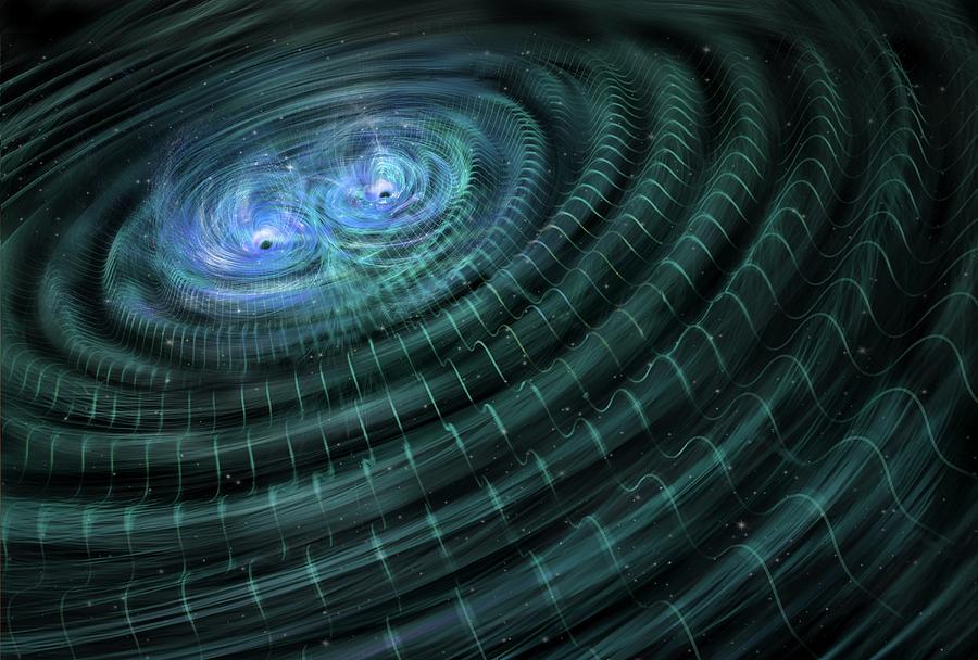 Black Hole Merger And Gravitational Waves Photograph by Nicolle R. Fuller/science Photo Library