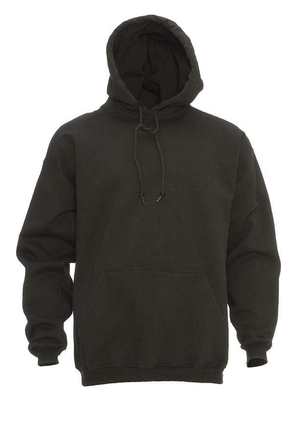 Black hooded blank sweatshirt front-isolated on white w/clipping path Photograph by GaryAlvis