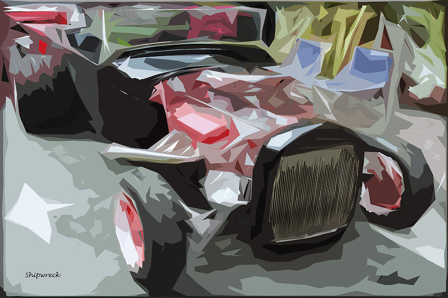 Black Digital Art - Black Hot Rod by Christopher Bage Black Digital Art - Black Hot Rod by Christopher Bage
