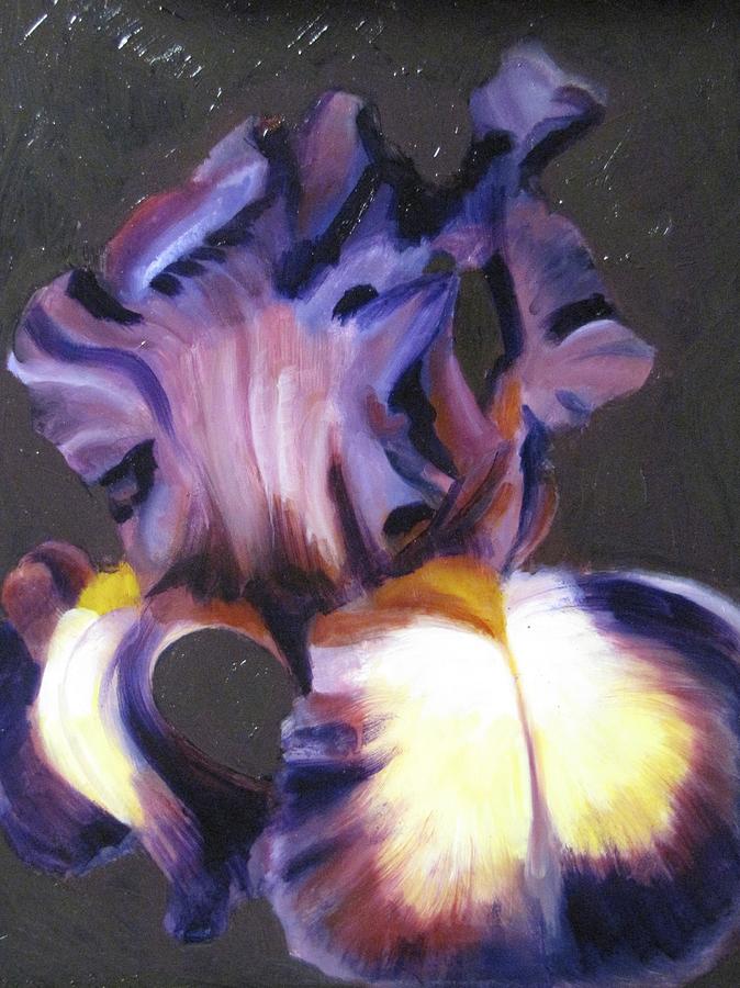 Black Iris Painting by Vicki Ross