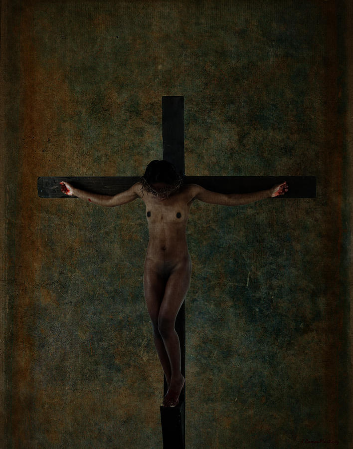 Jesus Christ Photograph - Black Jesus Crucifix by Ramon Martinez