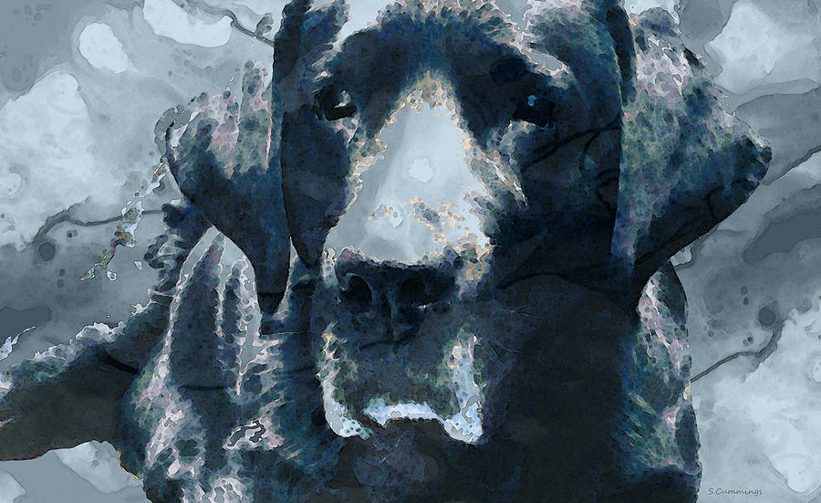 Labrador Retriever Painting - Black Lab Art - To The Moon And Back - By Sharon Cummings by Sharon Cummings Labrador Retriever Painting - Black Lab Art - To The Moon And Back - By Sharon Cummings by Sharon Cummings