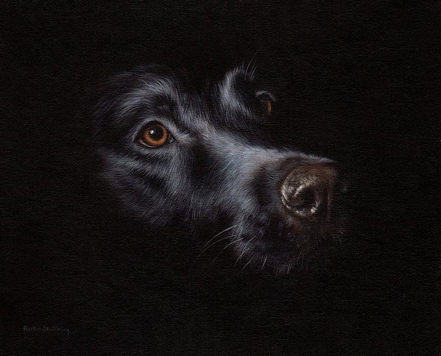 Dog Painting - Black Labrador Painting by Rachel Stribbling
