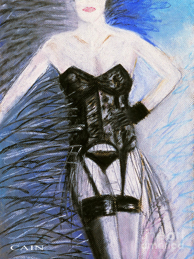 Black Lace Corset Art Print Painting by William Cain