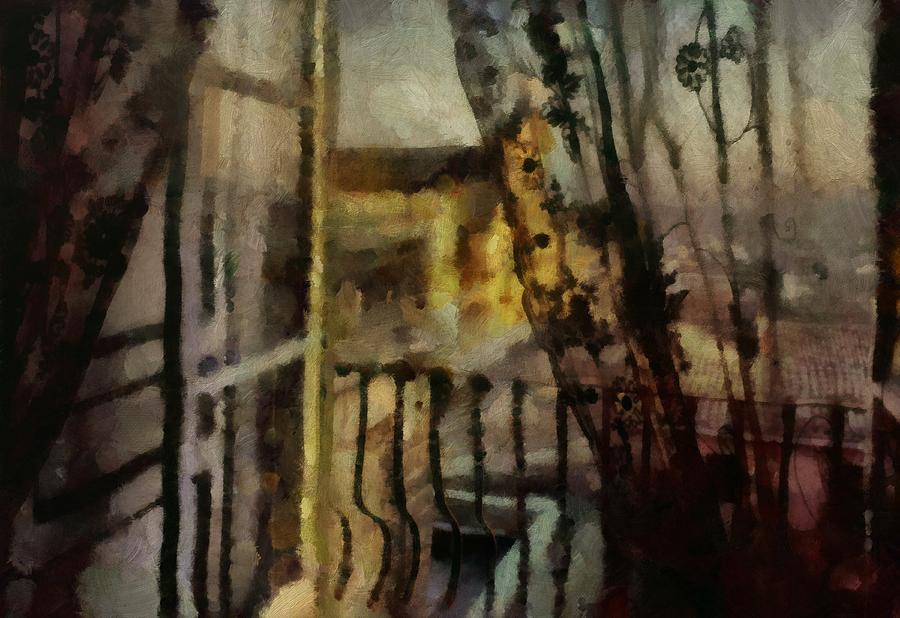 Lace Curtains Painting - Black Lace In Argentina by Janice MacLellan Lace Curtains Painting - Black Lace In Argentina by Janice MacLellan