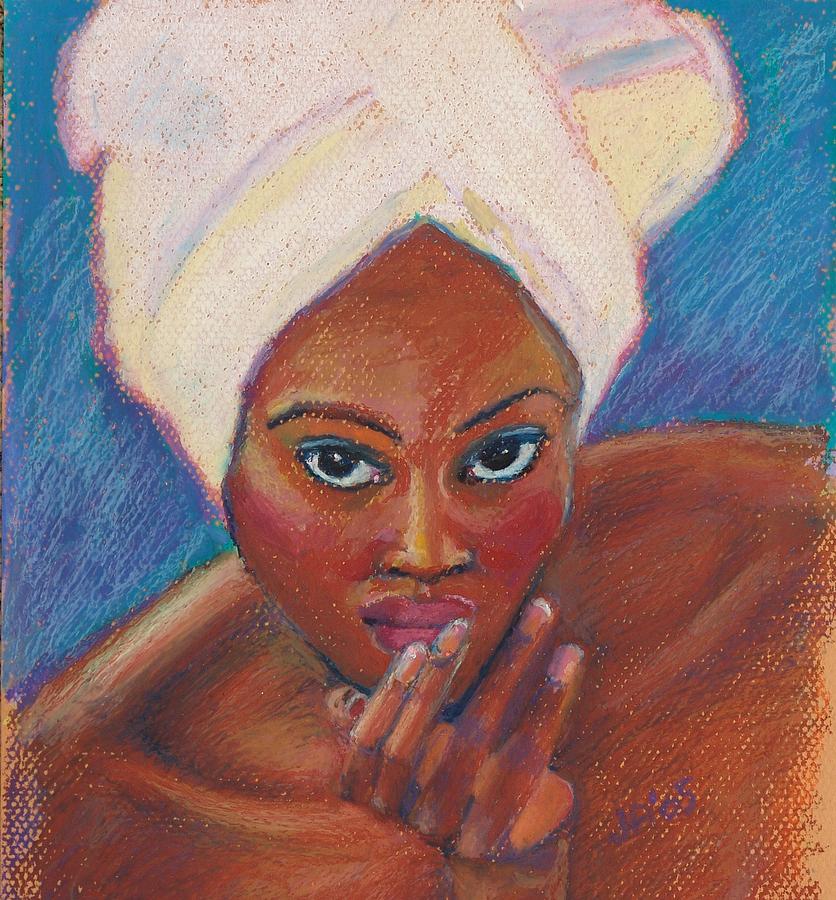 Portrait Mixed Media - Black Lady in Pastel by Janet Ashworth