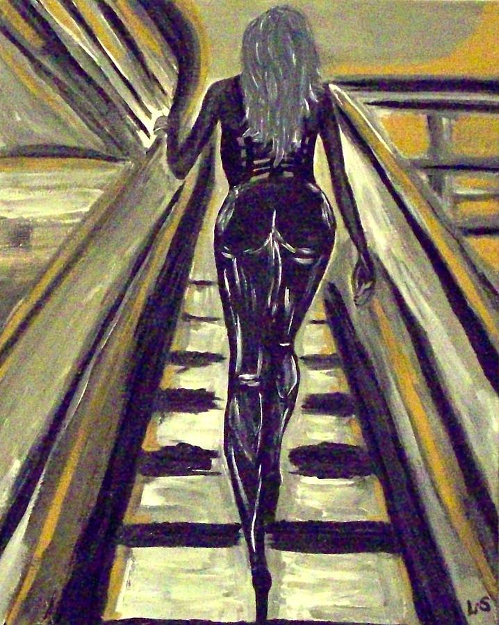 Black Leather Painting by Swart