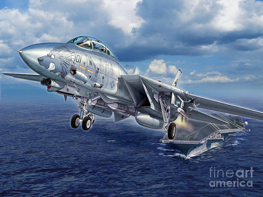 Black Lion Launch - F-14D Digital Art by Stu Shepherd