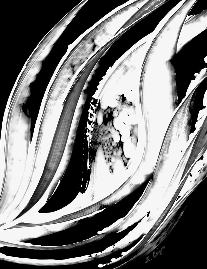 Black And White Painting - Black Magic 302 Inverted by Sharon Cummings