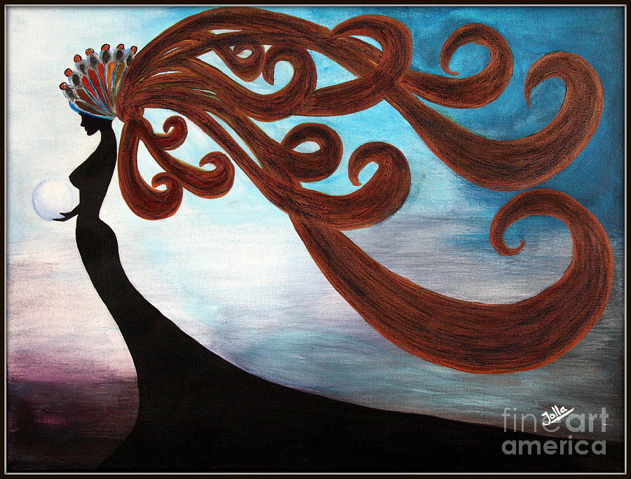 Black Magic Woman Painting by Jolanta Anna Karolska