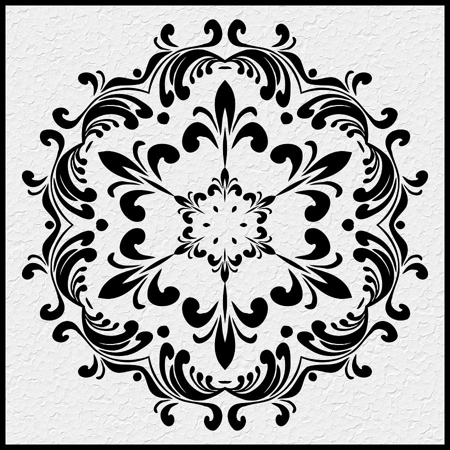 Black Digital Art - Black Mandala #4 by Pat Follett