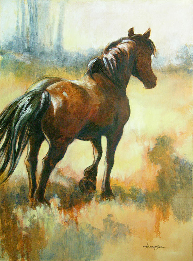 Black Mare in Summer Painting by Tracie Thompson - Fine Art America