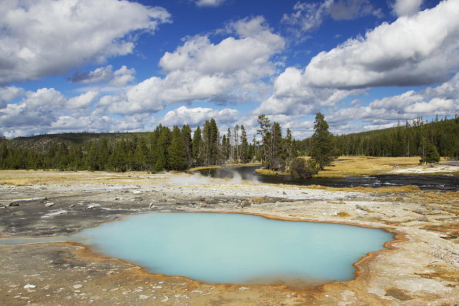 Black Opal Spring In Biscuit Basin Photograph by Bill Coster