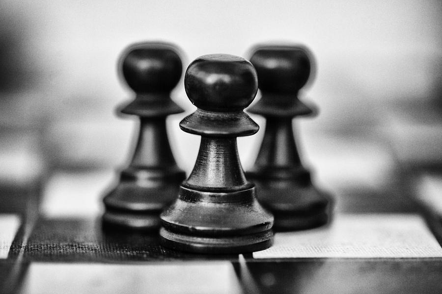 Chess Photograph - Black Pawns by Arisha Singh