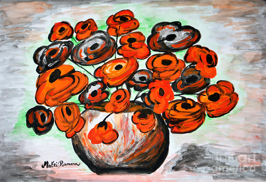 Poppy Painting - Black Poppies by Ramona Matei