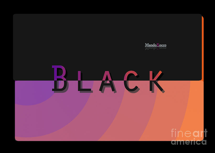 Black Rainbow Orange Mixed Media by Mando Xocco