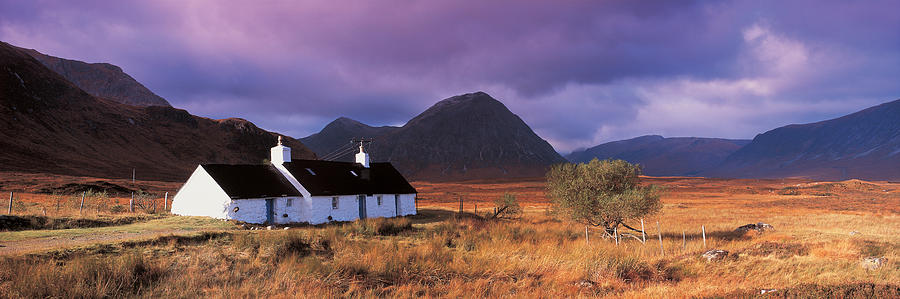 Architecture Photograph - Black Rock Cottage White Corries by Panoramic Images