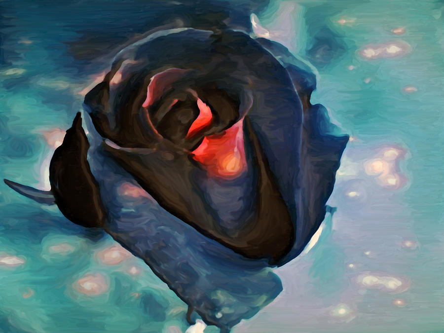 Black Roses Mixed Media - Black Rose by Dennis Buckman