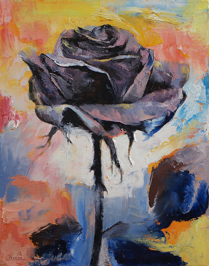 Rose Painting - Black Rose by Michael Creese