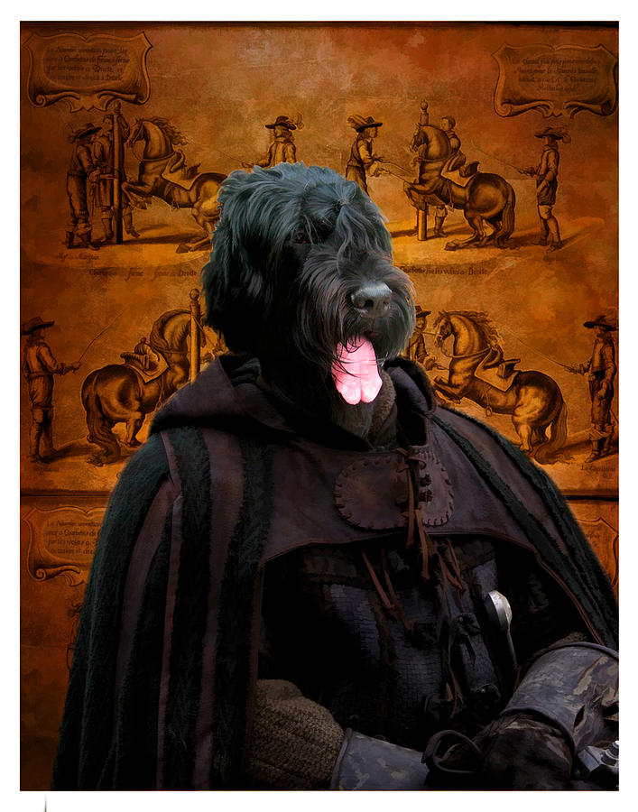 Dog Painting - Black Russian Terrier Art Canvas Print by Sandra Sij