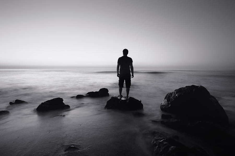 Black And White Photograph - Black sea sunrise in black by Svetoslav Sokolov