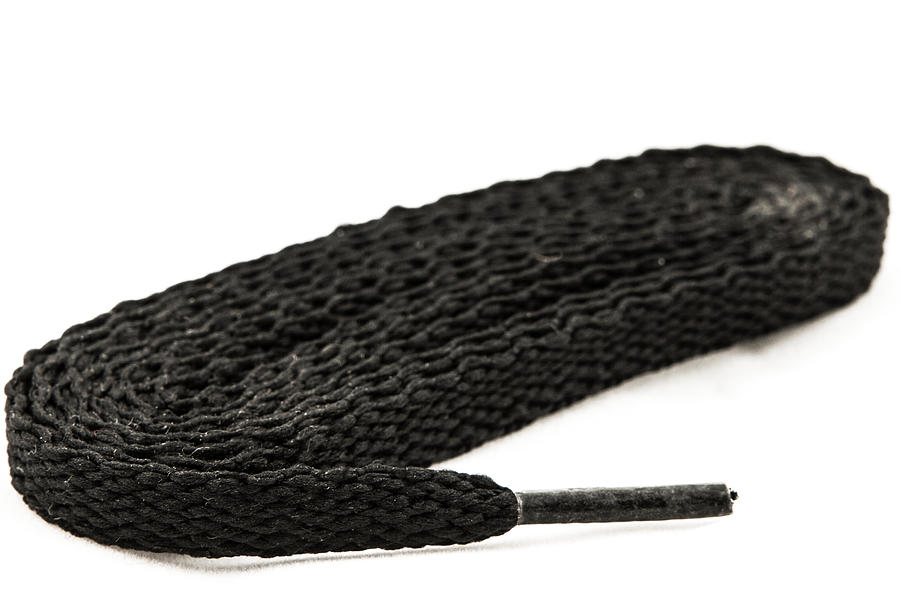 Black Photograph - Black Shoelace by Mason Resnick